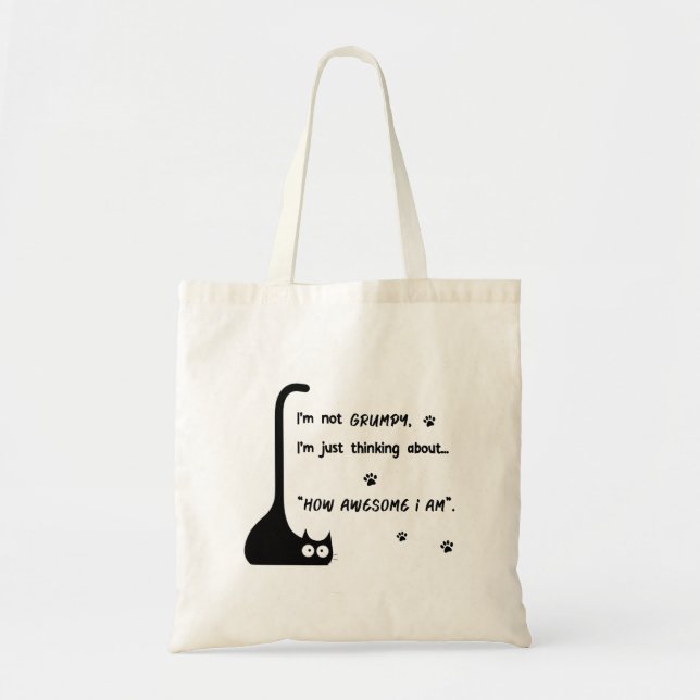 Grumpy Kitten how awesome I am Tote Bag (Front)