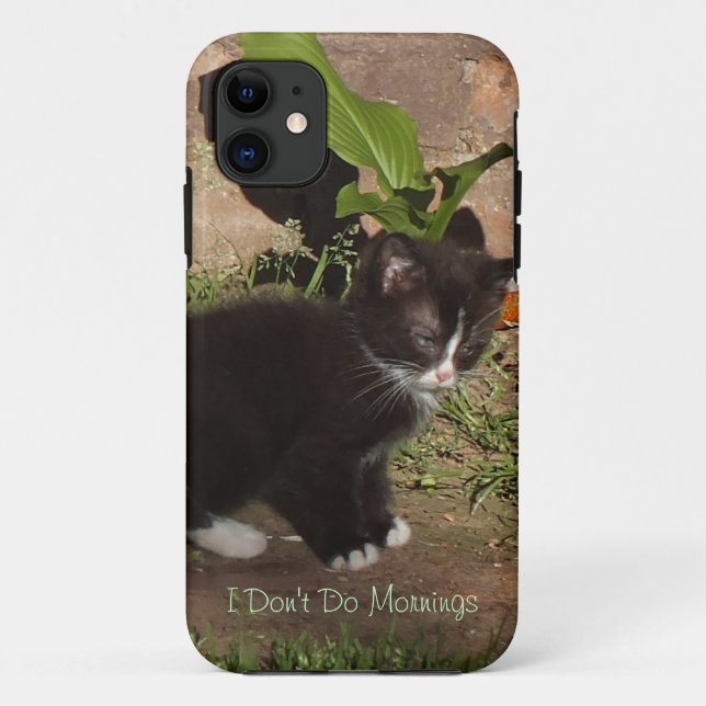 Grumpy Kitten- I Don't Do Mornings iPhone 5 Case (Back)