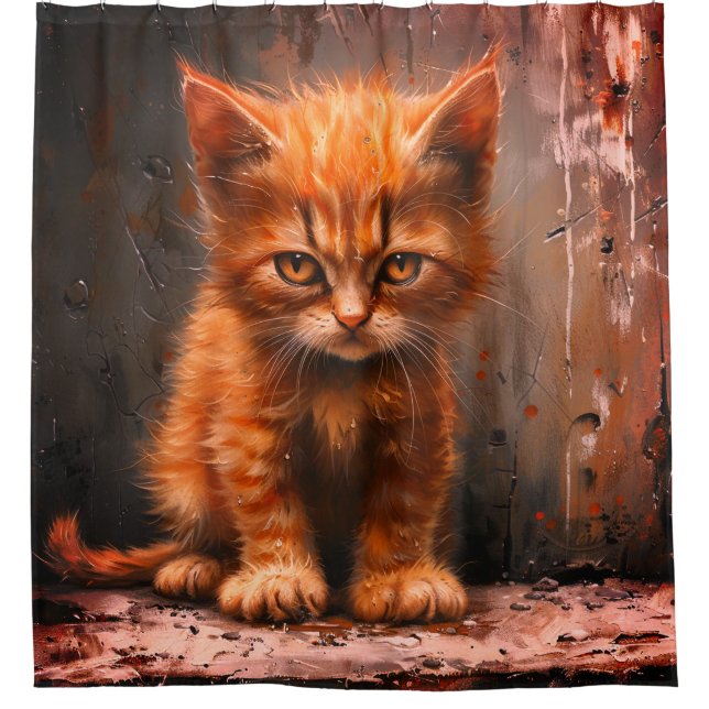 Grumpy Kitten Shower Curtain (Front)
