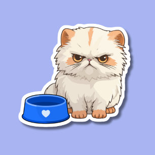 Grumpy Kitten with Empty Food Bowl Waterproof 