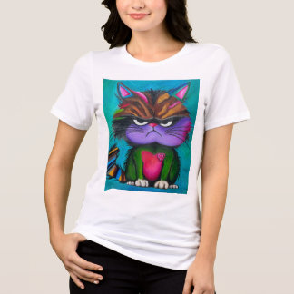 Grumpy Kitty Woman's T-shirt Tri-Blend Shirt