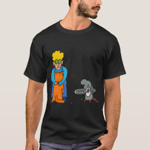 Grumpy Lady, Cat Hug, and Guilty Mouse â€“ Funny C T-Shirt