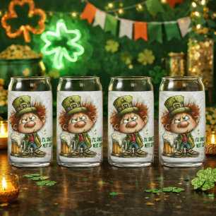 Grumpy Leprechaun Can Glass