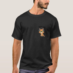 Grumpy Looking Cat Meow-sic Headphones Funny Music T-Shirt