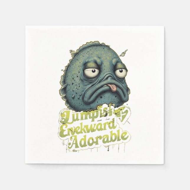 Grumpy Lumpfish Napkin Design (Front)
