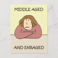 Grumpy Middle Aged Lady, Cartoon Humour.