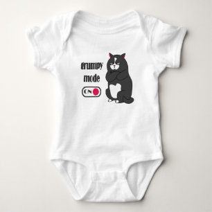 Grumpy mode on funny fat cat baby bodysuit