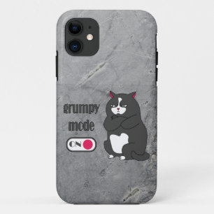 Grumpy mode on funny fat cat  iPhone 11 case