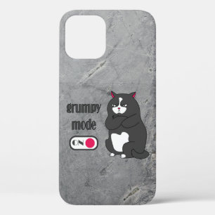 Grumpy mode on funny fat cat   iPhone 12 case