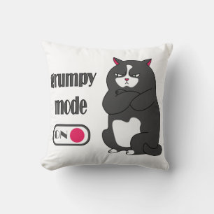 Grumpy mode on funny fat cat cushion