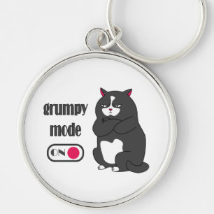Grumpy mode on funny fat cat key ring