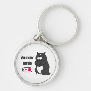 Grumpy mode on funny fat cat key ring
