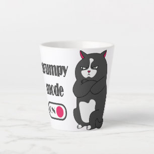 Grumpy mode on funny fat cat latte mug