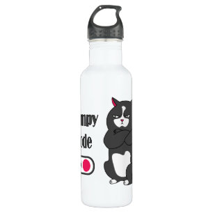 Grumpy mode on funny fat cat  stainless steel wate 710 ml water bottle