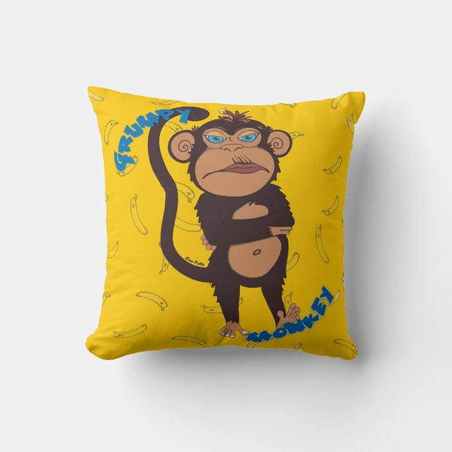 Grumpy Monkey Cushion (Front)