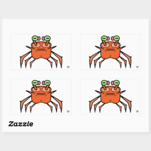 Grumpy odd crab v1 rectangular sticker