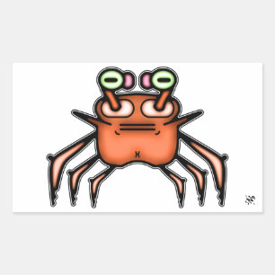 Grumpy odd crab v3 rectangular sticker
