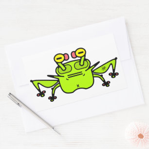 Grumpy odd frog toad v1 rectangular sticker