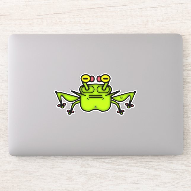 Grumpy odd frog toad v3 sticker (Computer)