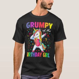 Grumpy of the Birthday Party Girl Dabbing Unicorn T-Shirt