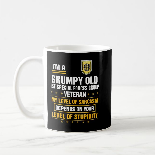 Grumpy Old 1st Special Forces Group Veteran Father Coffee Mug (Left)