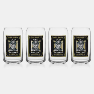 Grumpy Old Bastard Beer Can Glass