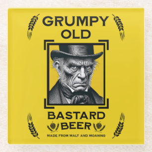 Grumpy Old Bastard Beer Glass Coaster