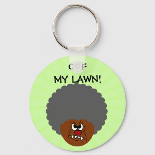 Grumpy Old Man: Hey, you kids get off my lawn! Key Ring