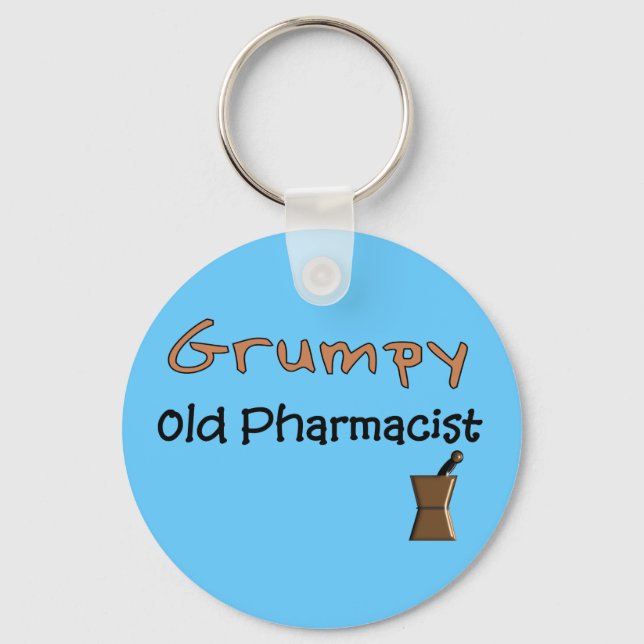 Grumpy Old Pharmacist T-Shirts and Gifts Key Ring (Front)