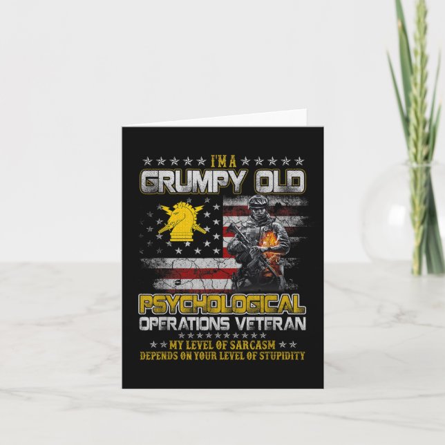 Grumpy Old Psychological Operations Veteran Father Card (Front)