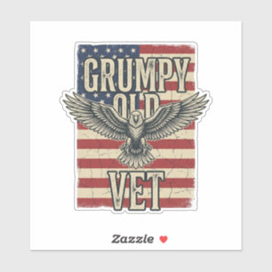 Grumpy Old Vet Patriotic Eagle Flag Shirt Design