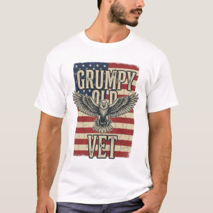 Grumpy Old Vet Patriotic Eagle Flag Shirt Design