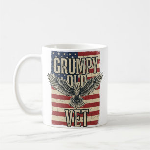 Grumpy Old Vet Patriotic Eagle Flag Shirt Design Coffee Mug