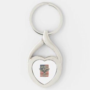 Grumpy Old Vet Patriotic Eagle Flag Shirt Design Key Ring