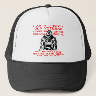 Grumpy Old Veteran I Fight To Control What’s Insid Trucker Hat