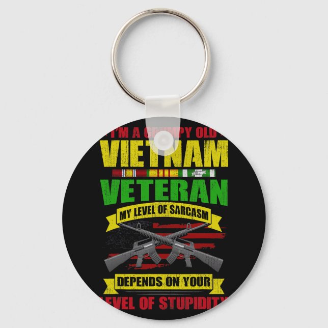 Grumpy Old Vietnam Veteran 212 Key Ring (Front)