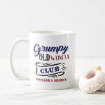 Grumpy Old Woman Club Funny Coffee Mug<br><div class="desc">Some women age gracefully. Others join the Grumpy Old Woman Club — Founding Member. This funny mug is for the no-nonsense ladies who’ve earned the right to say exactly what’s on their minds — no filter, no apologies. Perfect as a birthday gift, retirement surprise, or just a humourous pick-me-up, this...</div>