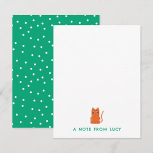 Grumpy Orange Cat Children's Stationery Card