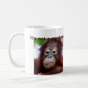 Grumpy Orangutan Animal Face Coffee Mug