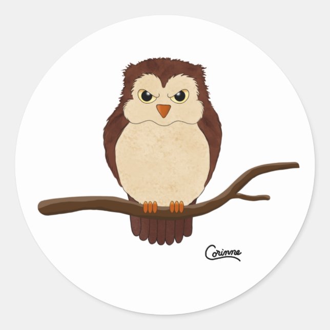 Grumpy Owl - Envelope Stickers (Front)