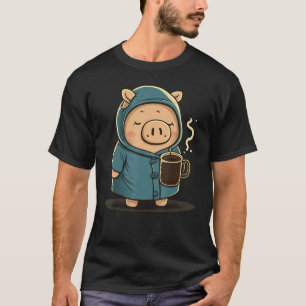 Grumpy Pig Coffee Lover on Coffee Pig T-Shirt
