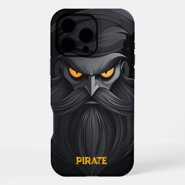 Grumpy Pirate Portrait iPhone Case (Back)