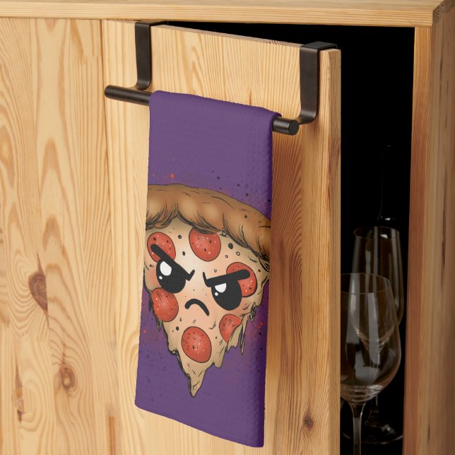 Grumpy Pizza Tea Towel (Thirds Fold)