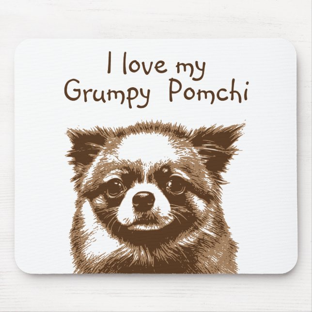 Grumpy Pomchi Mouse Pad (Front)