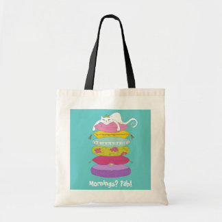 Grumpy princess cat and the pea tote bags