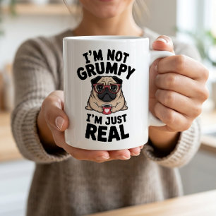 Grumpy Pug Funny Sarcastic Antisocial Dog Lover Coffee Mug