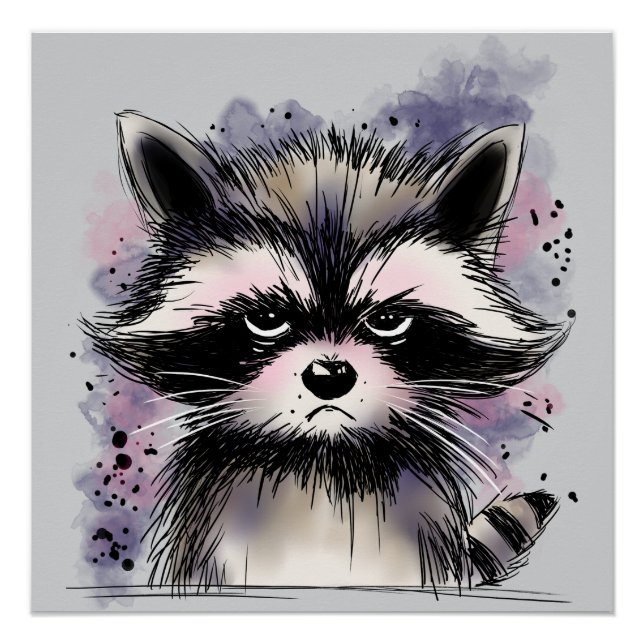 Grumpy Raccoon Poster (Front)