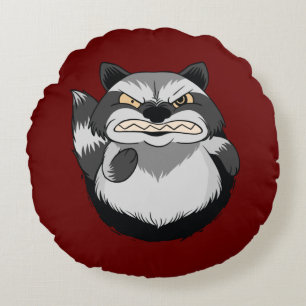 Grumpy Racoon Round Cushion