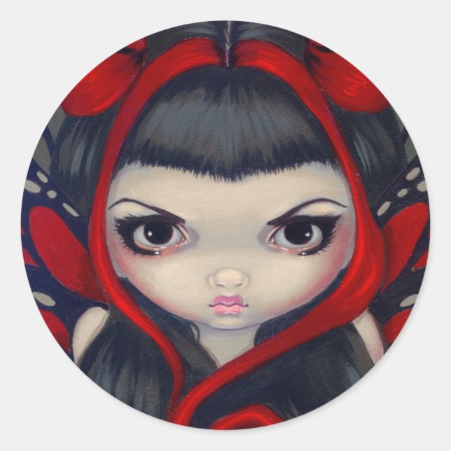"Grumpy Red Fairy" Sticker (Front)