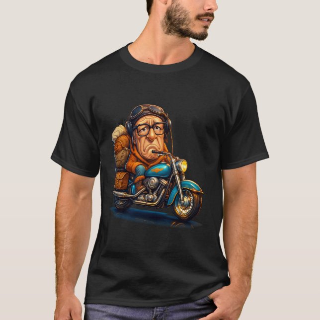 "Grumpy Rider" – Elderly Biker Adventure Tee (Front)